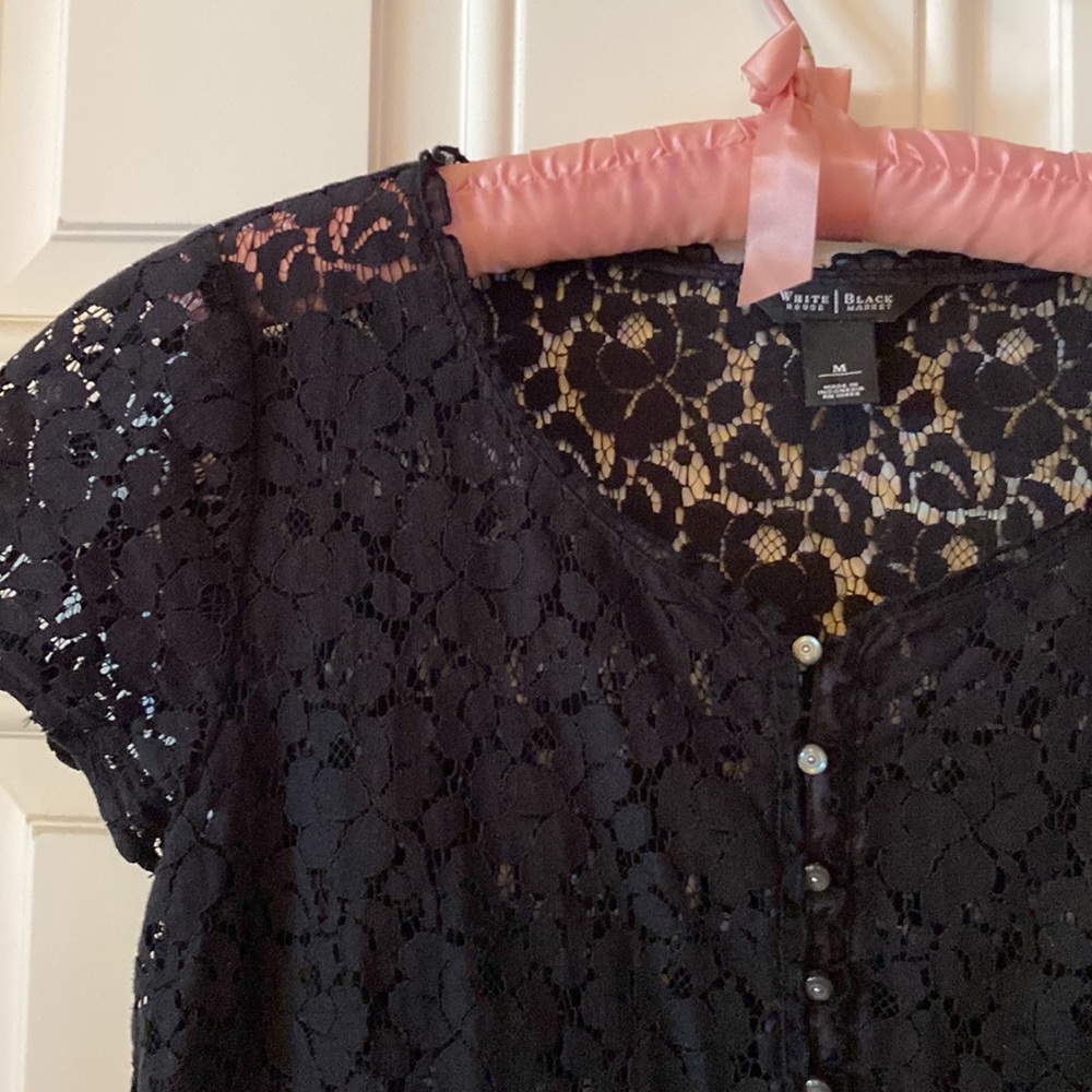 White House Black market black lace top beautiful!